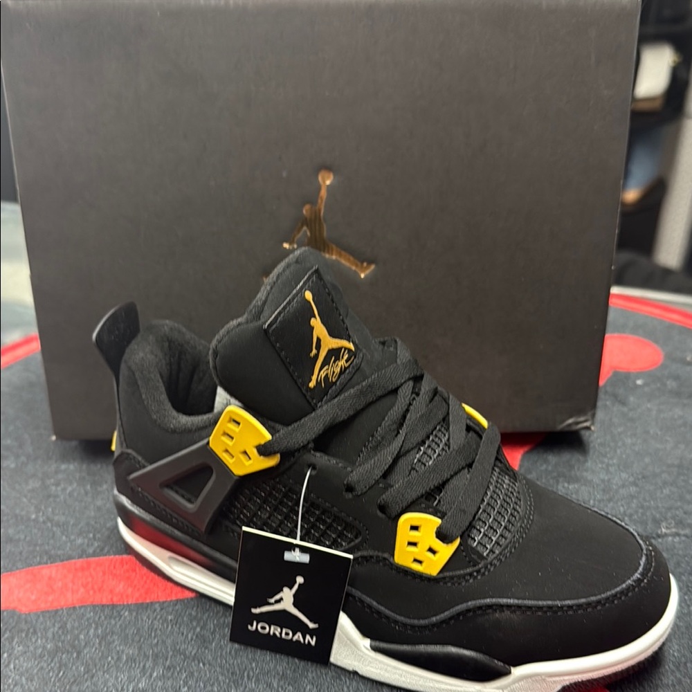 Jordan Black Yellow High-Top Sneakers with Suede Upper